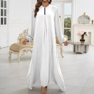 Wholesale New Middle East Fashion Long Sleeve Round Neck Abaya Casual Fashion Dress
