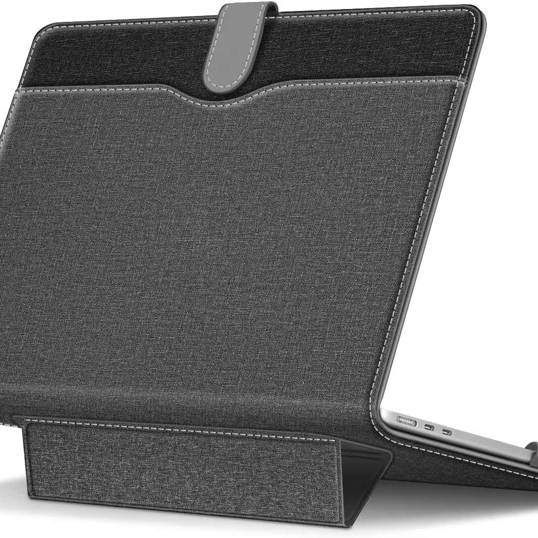 Housse pour MacBook Air 13,6 Pro 15 pouces Couverture de livre folio avec support Coques en cuir PU Housses de protection pour ordinateurs portables