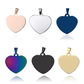Stainless steel Jewelry Customize heart shaped pendant stainless steel Engraving id dog tags necklace Personalized Jewelry