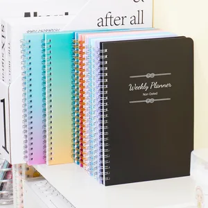 In-Stock A5 Size Loose-Leaf Weekly Planner Notebook 100 Sheets Spiral Binding UV Printing Self-Fill Schedule Promotional Journal
