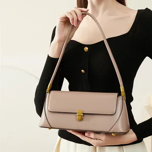 A-201 2026 Women's Genuine Leather French Style Fashion Shoulder Bag Genuine Leather Woman Luxury Designer Handbags Women