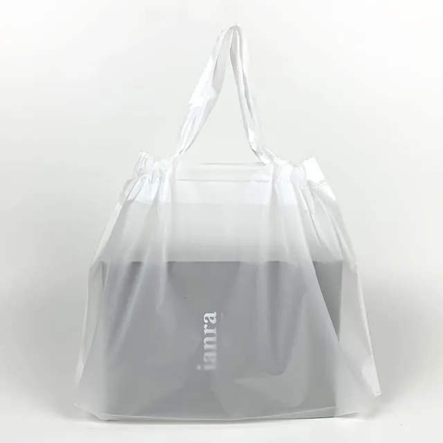 Spot wholesale Pure Transparent Frosted Drawstring Bag Simple Clothing Shopping Bag Thickened Plastic Gift Bag