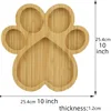Dog paw bamboo wood, natural color, 25.4*25.4*1.2cm