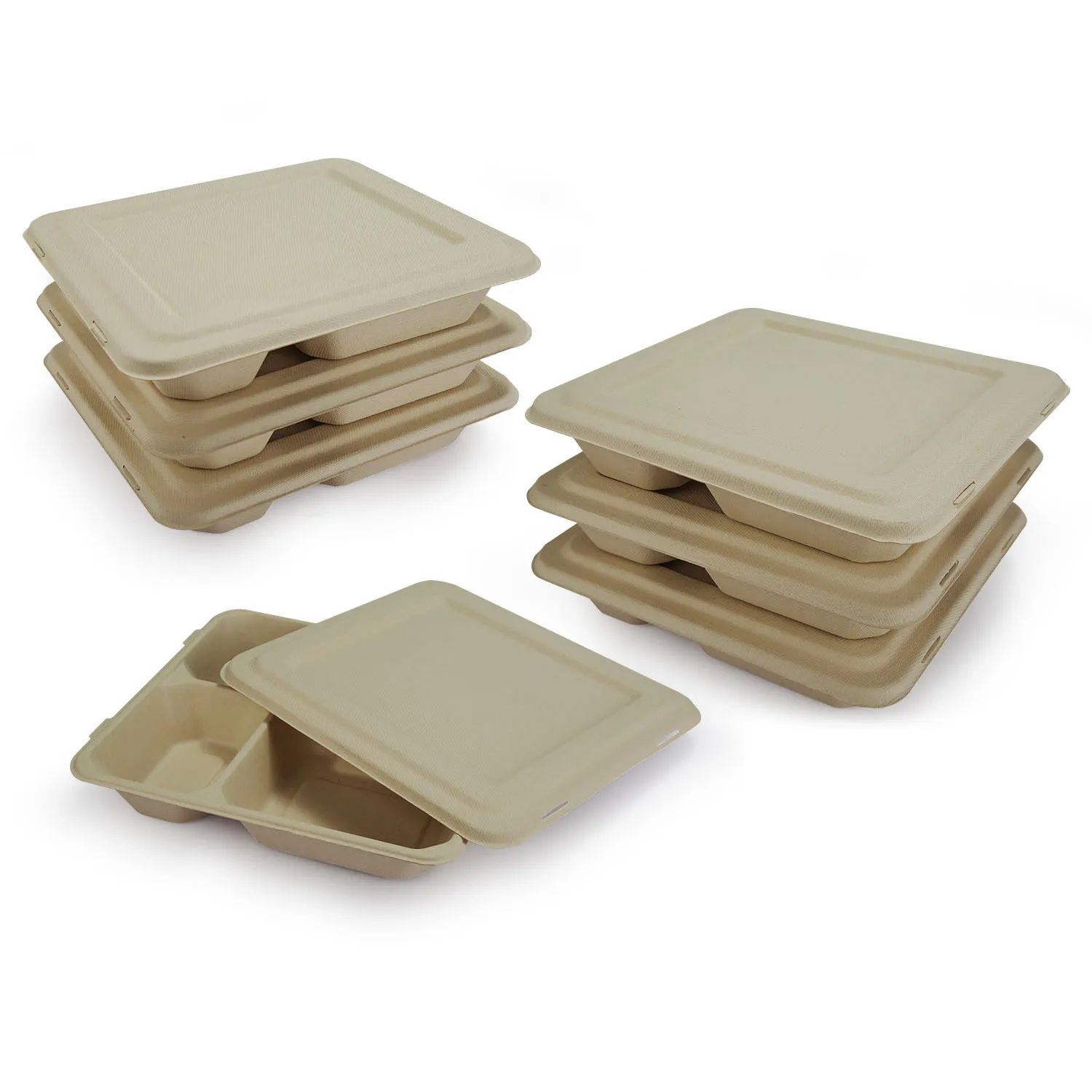Natural Ecofriendly Disposable Sugarcane Plate Tableware Solid Kraft