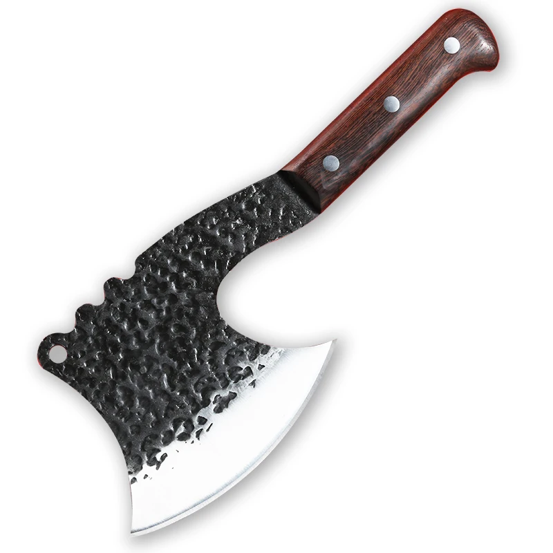 Creative Wooden Handle MultiFunction Outdoor Camping Axe Portable Survival Hatchet Bone Knife Butcher Knife