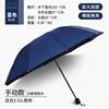 10-bone extra-large black vinyl umbrella-navy blue manual model