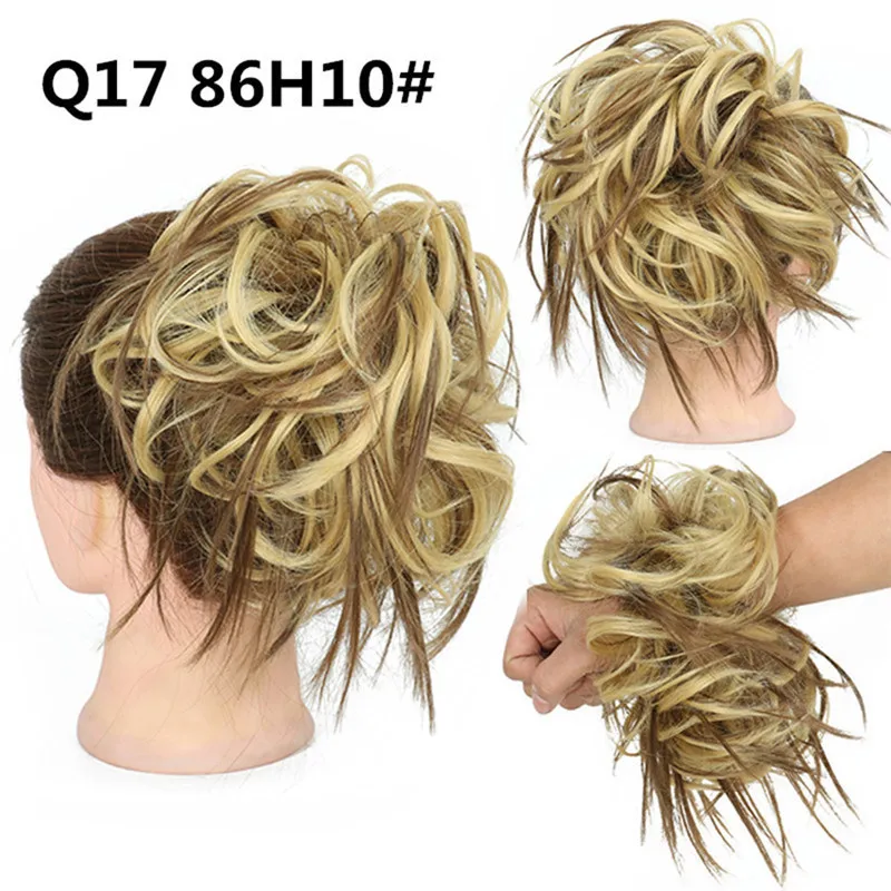 
Пучок волос, шиньоны, удлинители волос, Кудрявые Волнистые волосы для конского хвоста, резинки для волос с резинкой 