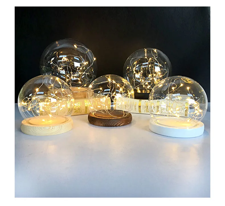 Hot Selling Wholesale Round Ball Glass Domes With Base Display Decorative Jar Container Glass