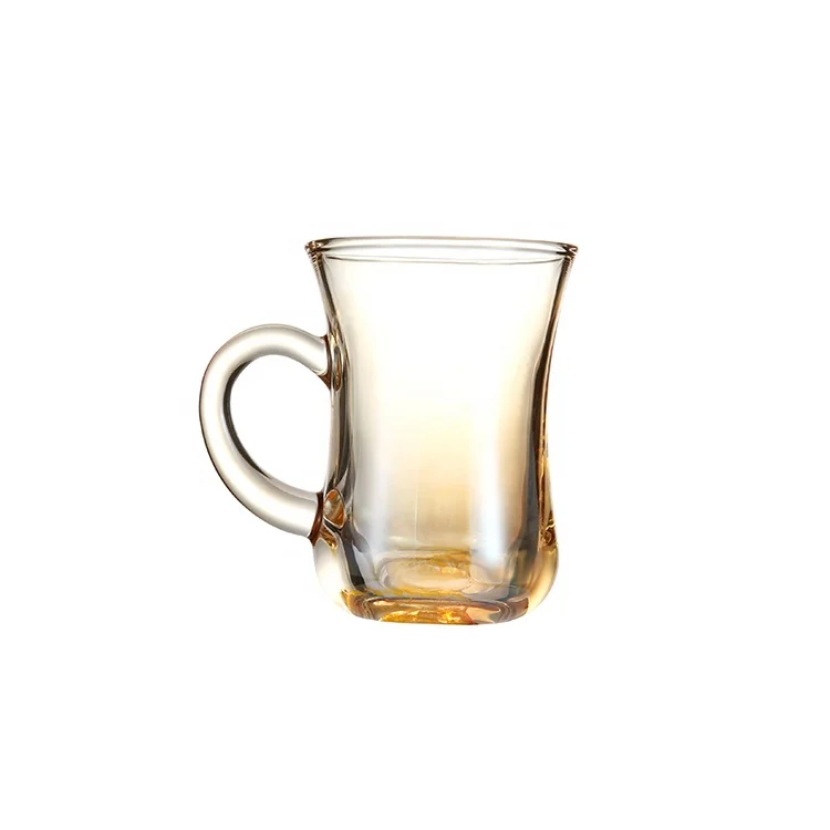 High Quality Espresso Drinking Round Handle Manufacturers Coffee Glass Cup