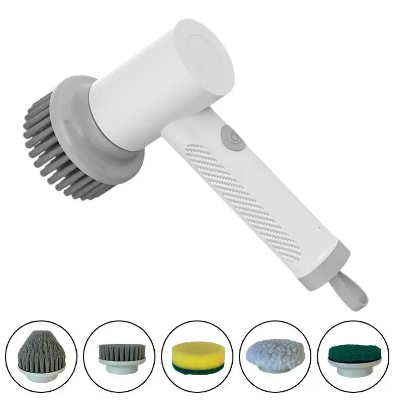 Handheld Electric Cleaning Brush Battery Waterproof Cleaner Long Handle 