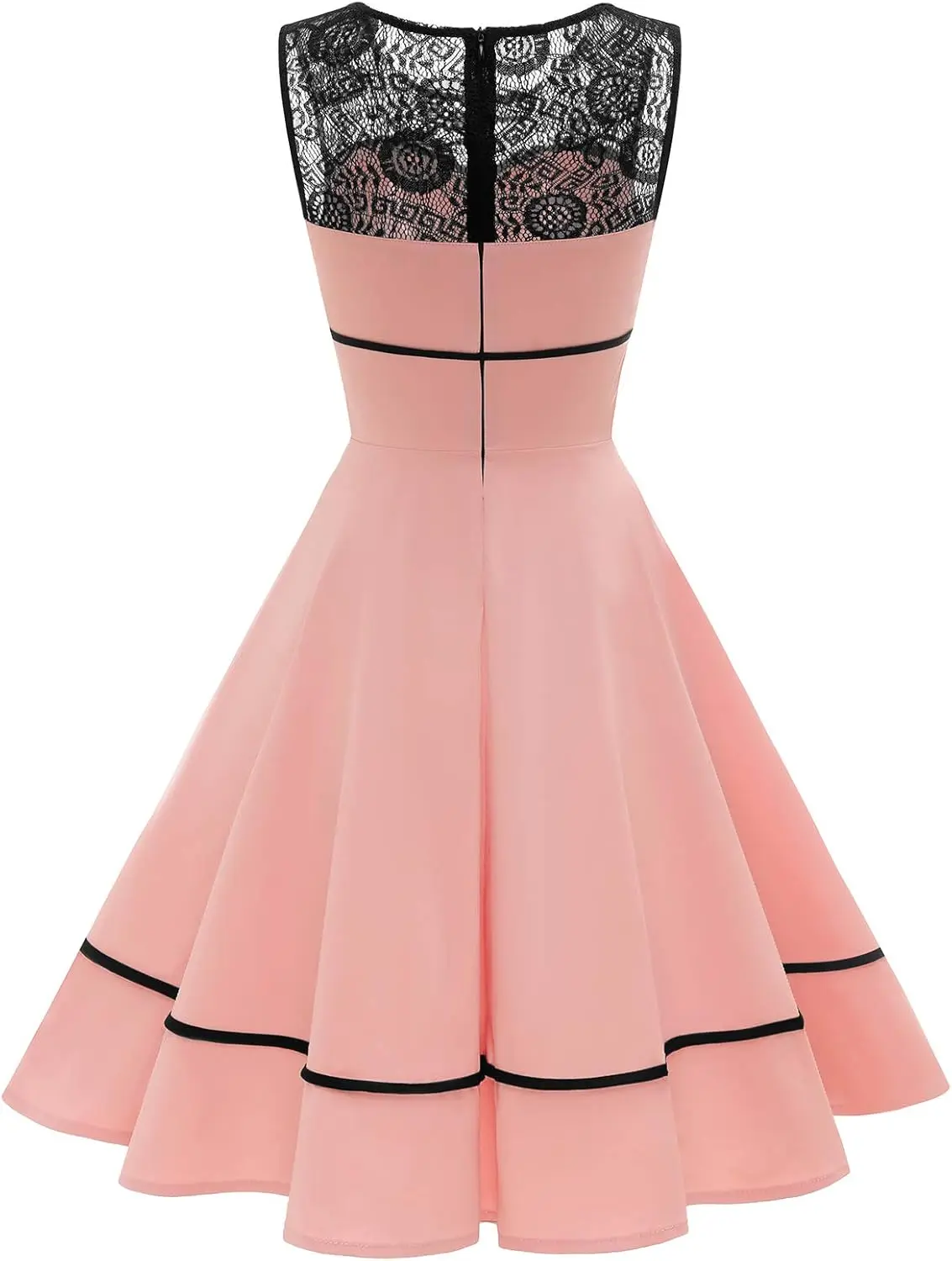 Bbonlinedress Women's Classic Solid Lace Chiffon Knee-Length Empire Waist  A-line Dress 1950s Rockabilly Retro Style Sleeveless| Alibaba.com