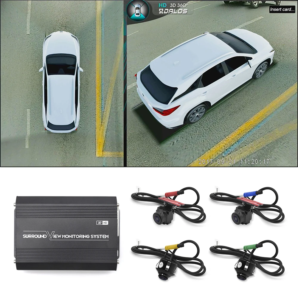 Universal 3D 360 Surround View System with 4 Car Camera Full HD