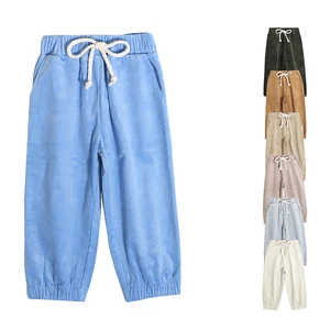 Custom 2026 New Fashion Toddler Kids Long Corduroy Trousers 95%Organic Cotton Knitted Children's Pants