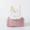 Pink-babys double-shoulder travel backpack-corduroy