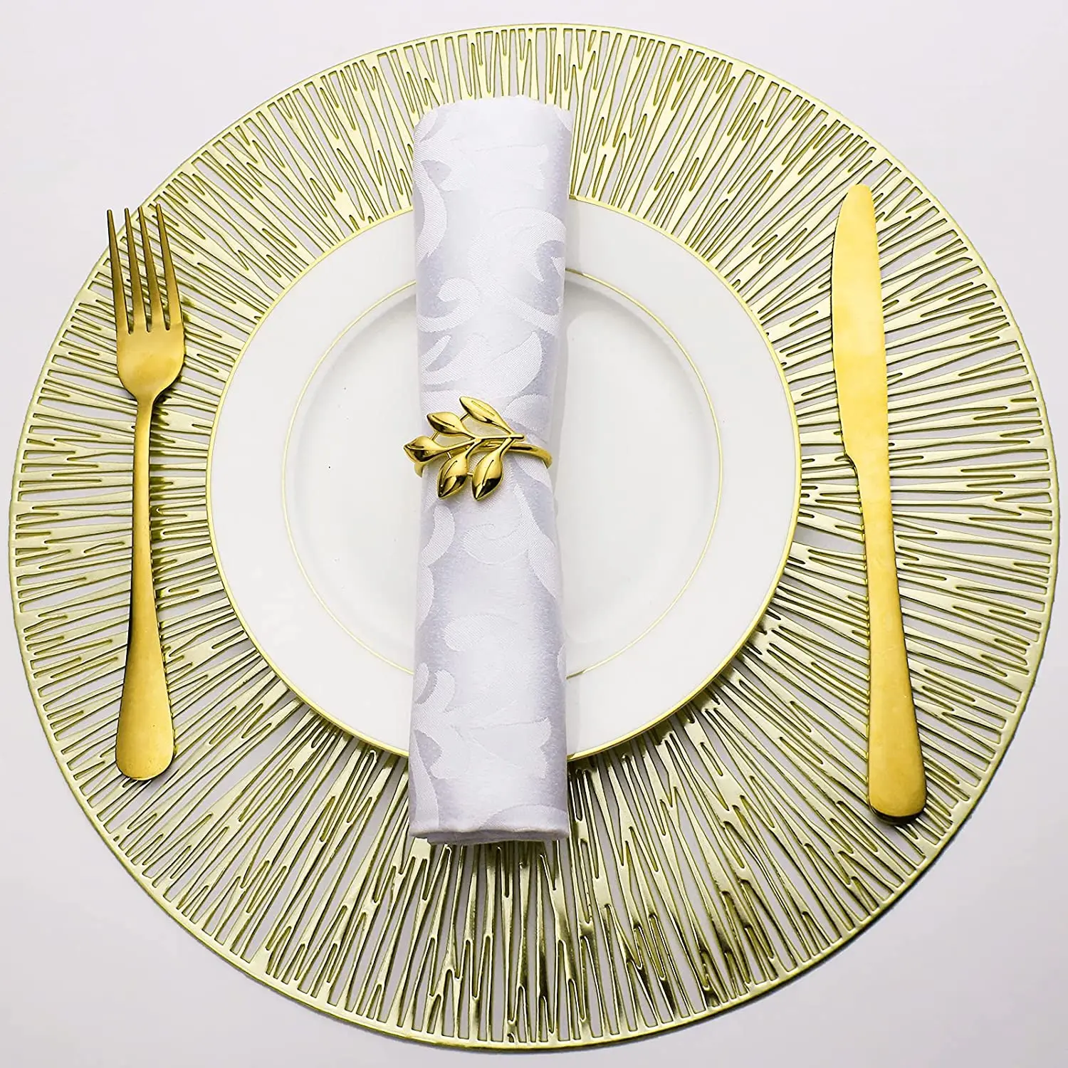 Tabletex Hollow Out Serving Napkins for Cutlery Placemats for Table PVC Track on the Table Napkins Coasters Wedding Decorative