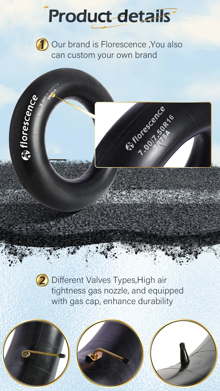 Florescence Heavy Duty Truck Inner Tube 14.00R24 Butyl Rubber with 1 ...