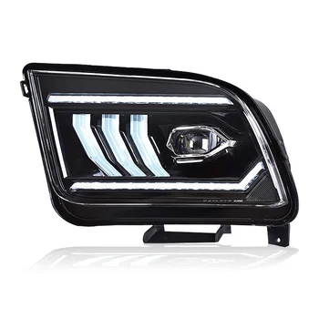 Suitable for Ford Mustang Headlight Assembly 2005-2009 Modified Daytime Running Streamer Turn Lights LED Headlights