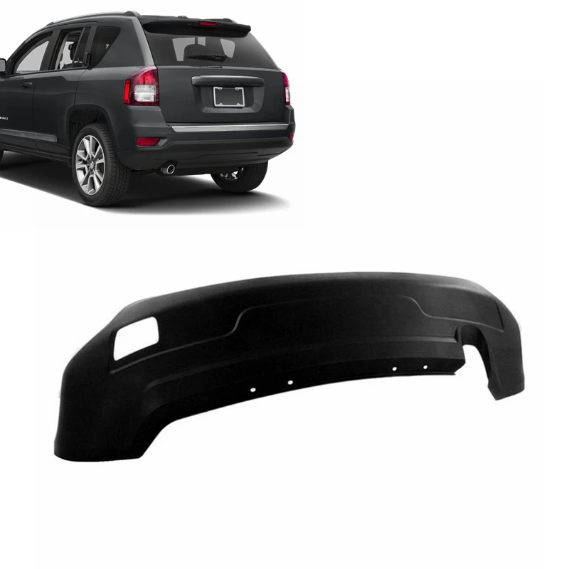 OEM car body spare parts plastic rear body kit rear bumper lower textured w/ tow hook hole for Jeep Compass 2011- 2017