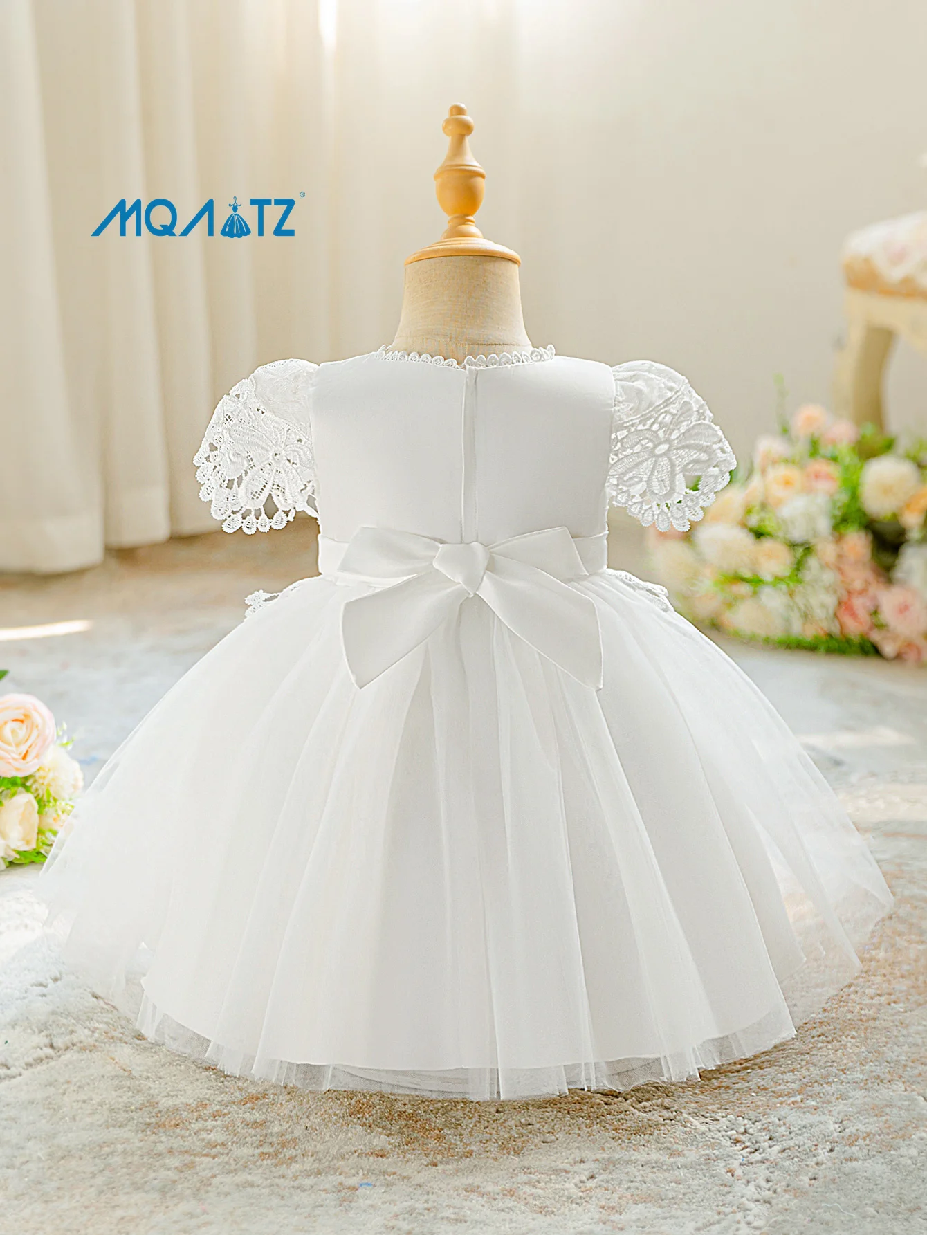 Gown Styles Wedding Blessing Dresses White Lace Embroidered