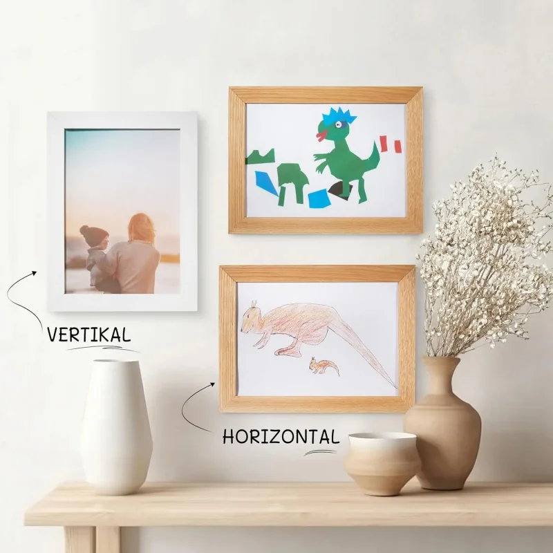 Custom Kids Art Frame with Magnetic Real Wood