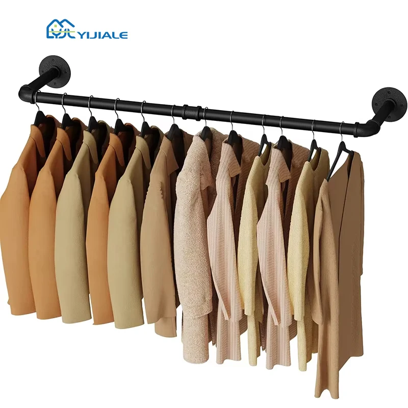 YIJIALE Clothing Store Removable Garment Display Rack Portable Black Clothing Rack