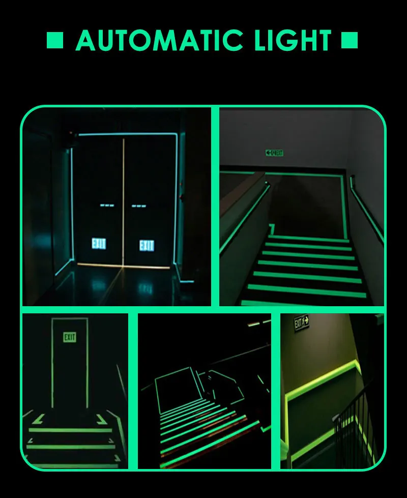 Stage Tape Glow In Dark Tape For Clothes Glow In The Dark Exit Photoluminescent Luminous Tape