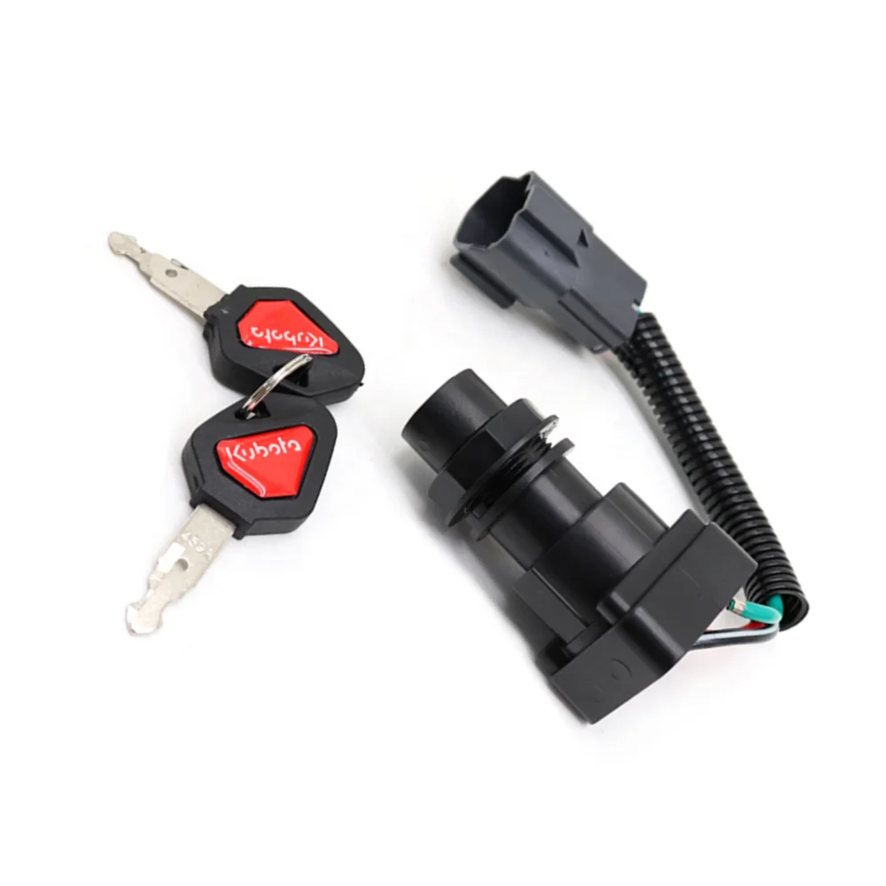 For Kubota Excavator Ignition Switch U15 20 30 35 KX155 161 Start Key Switch Electric Door Lock