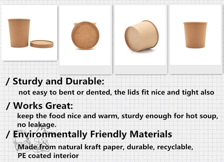 8oz Disposable Ice Cream Cups With Custom Printing - Eco-Friendly and Recyclable