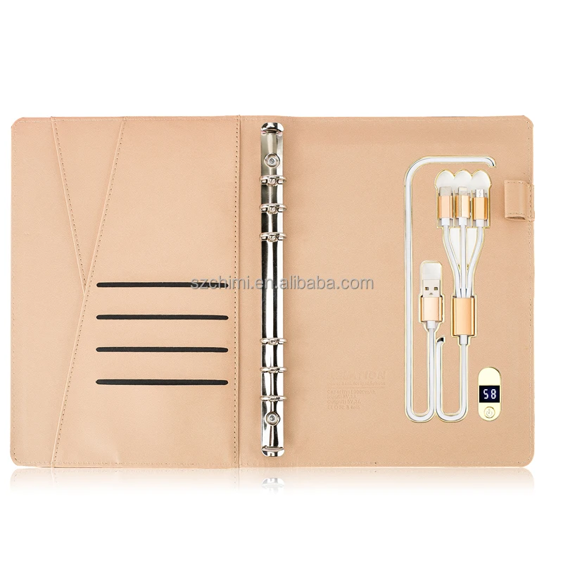 Retro Style Elegant Pattern Design Note Book Power Bank Power Book with Usb Flash Drive