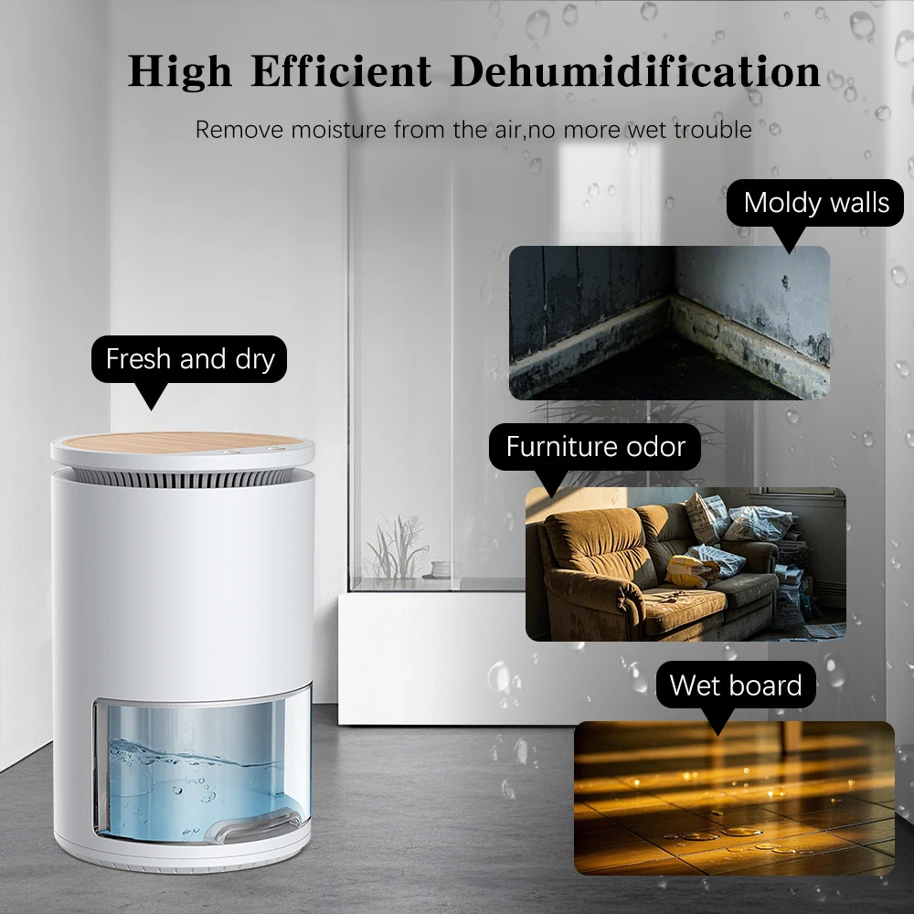 Smart Portable Dehumidifier with Whisper-Quiet Design Advanced Humidity Monitoring for Home Use
