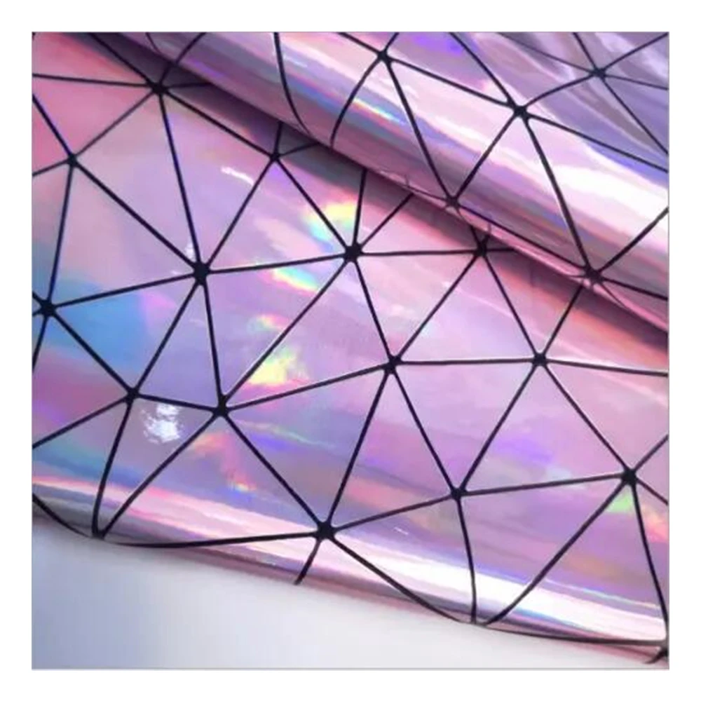  HYANG Holographic Embossing Gradient PU Faux Leather