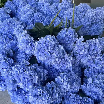 IFG Excellent High Quality Silk Blue Hydrangea Flowers Bouquet for Wedding Party Event Decor
