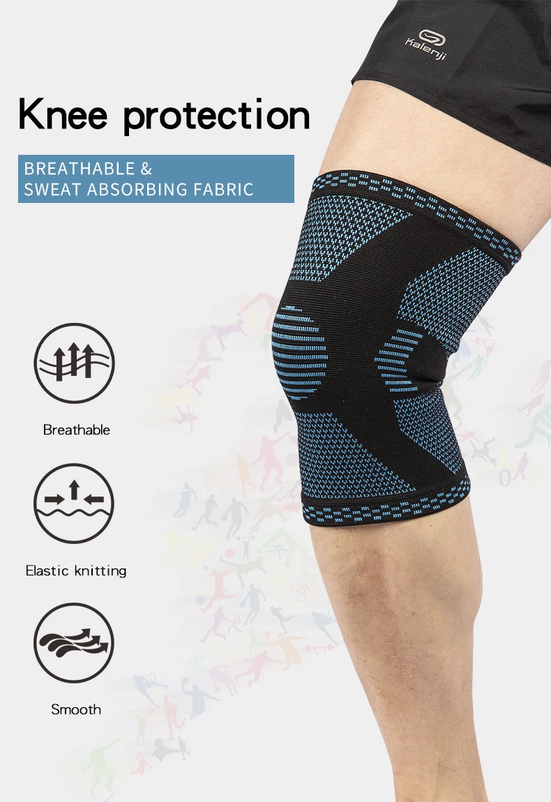 Hx-202#3d Nylon Spandex Elastic Knit Compression Knee Brace Support Hot ...