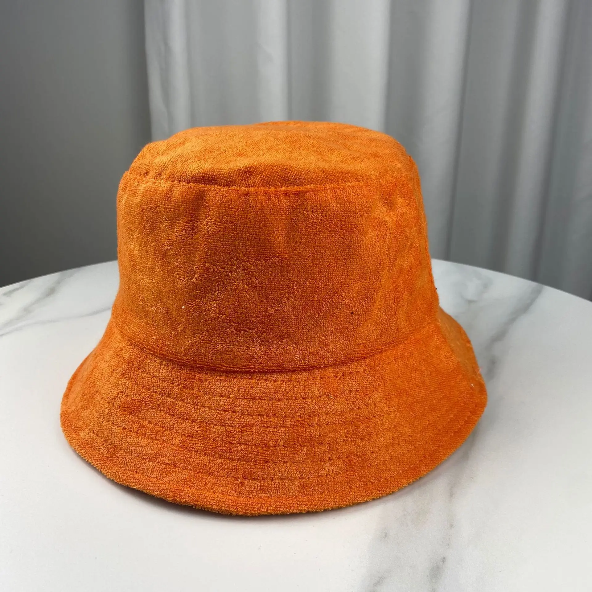 Spring Bulk Blank Plain Wide Brim Terry Cloth Fisherman Sun Hat