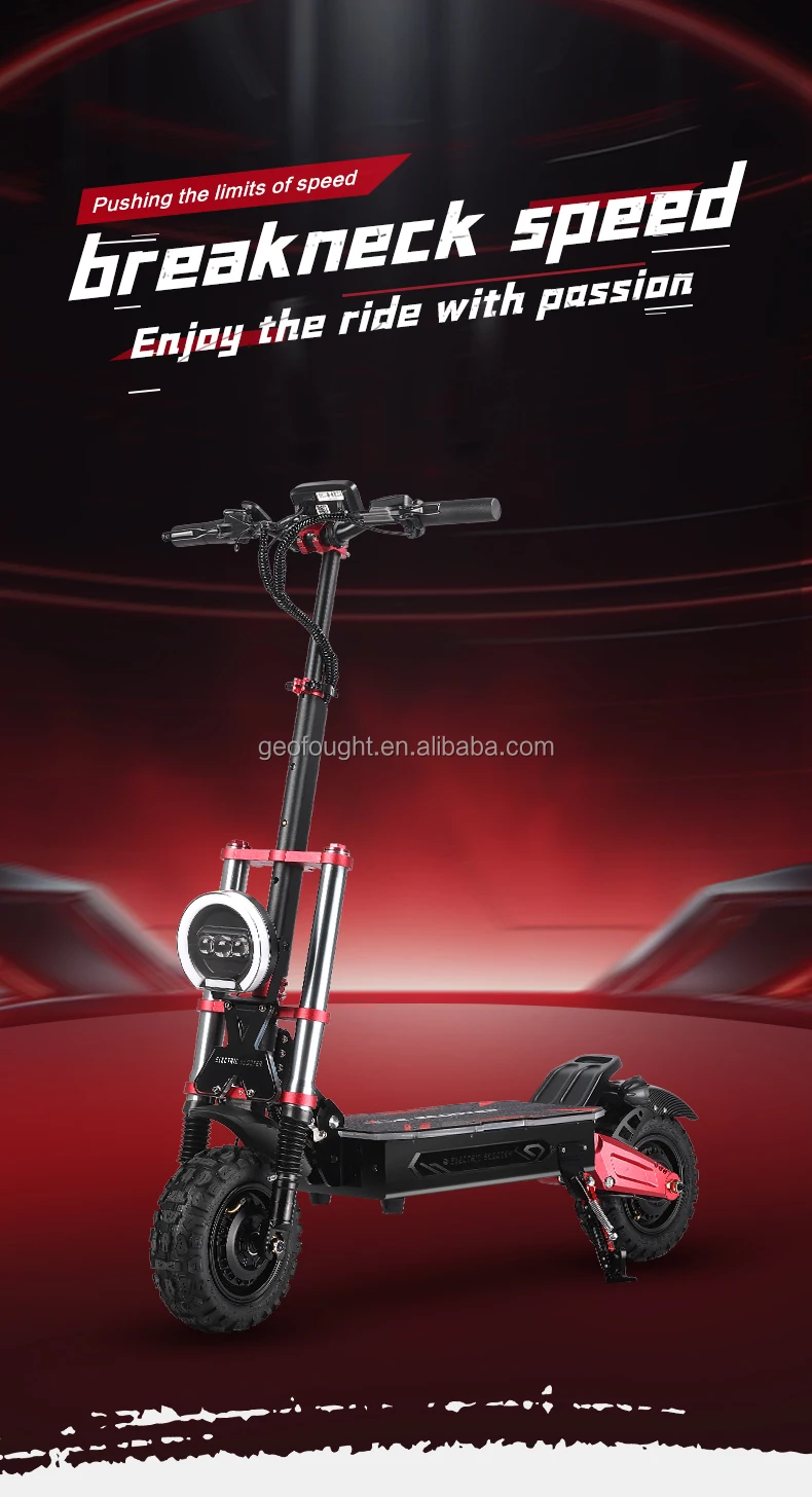 NFC/Password Start 11 Inch Off Road Scooter 38Ah Battery 100-120km Range 60V 6000W 80kmh 50mph Foldable Adult Electric Scooter