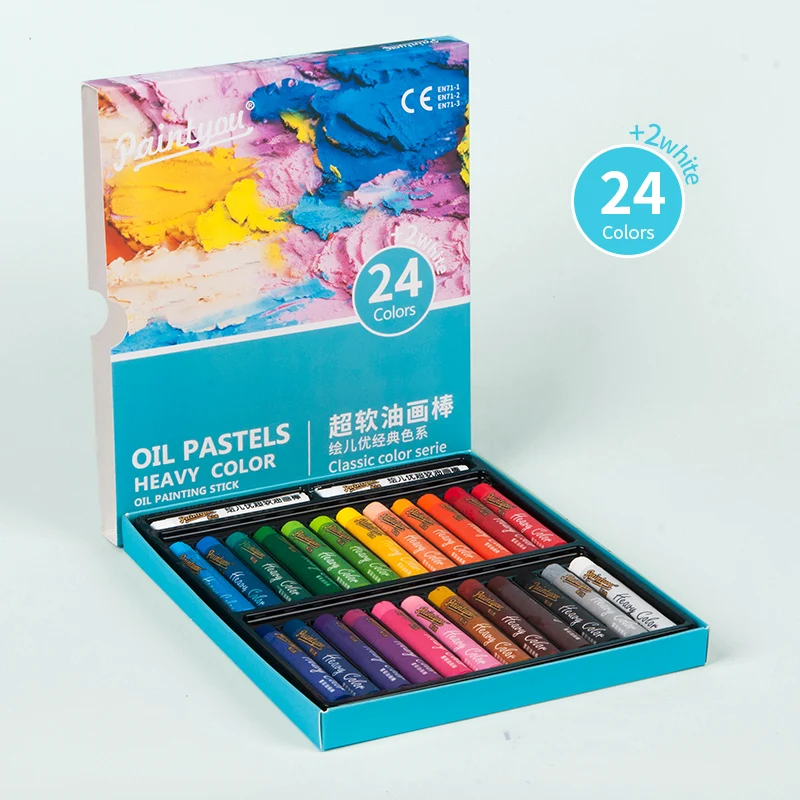 Kuelox Oil Pastels, 24+2 Colors Artist Soft Oil Pastels, Vibrant