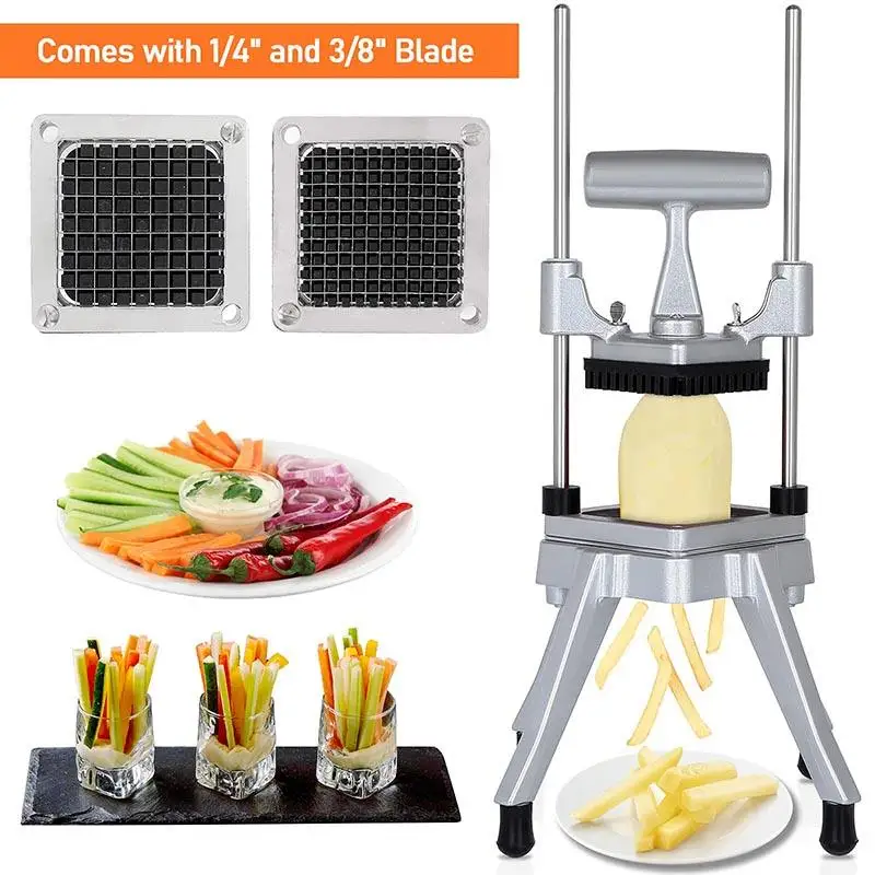 thumbnail interactive-video image 1 of Commercial Vegetable Fruit Dicer With 3/8" And 1/4" Grids - Stainless Steel Tomato Slicer, Heavy Duty 18.5" X 7.9" X 7.9" 1 of 4