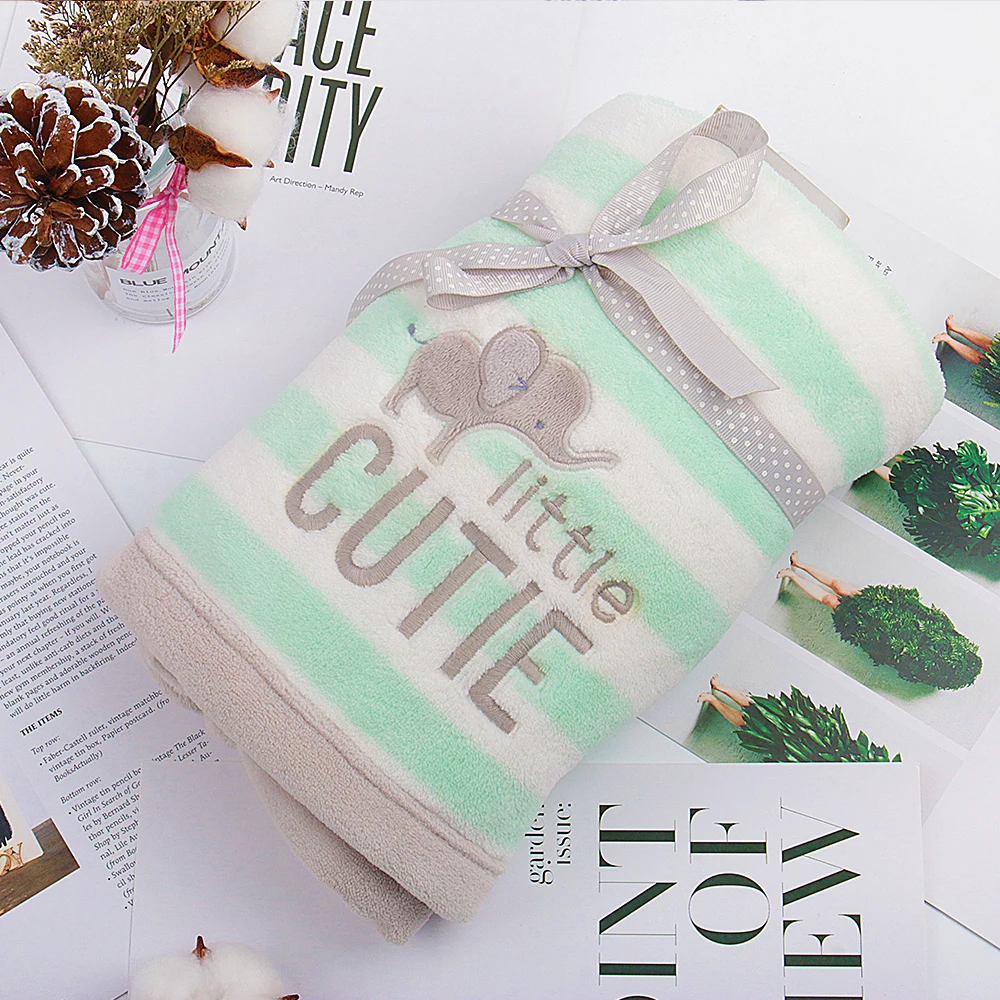 Oa 60days Stripe Animal Custom Baby Pillow And Blanket Set Baby Bed