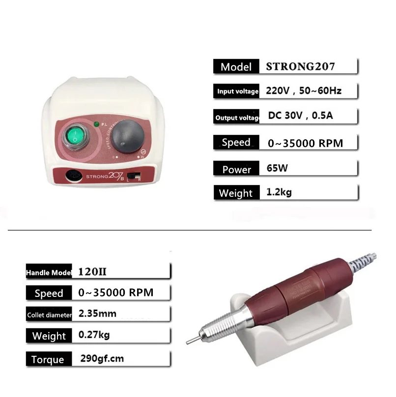 Fastrong Drill Highspeed Micromotor Dental Lab Handpiece Electric Nail File Drills For Beauty