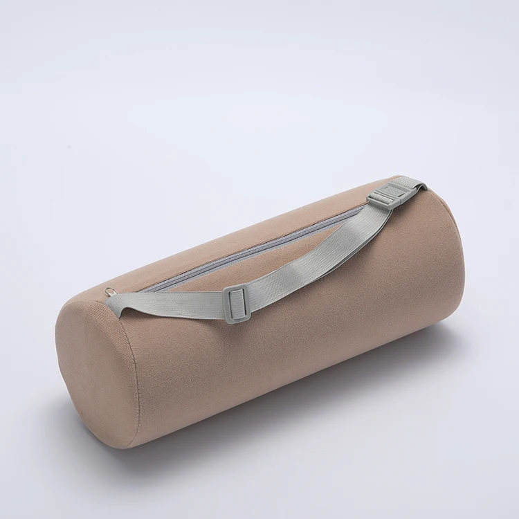 Cylindrical Khaki Wholesale Memory Foam Lumbar Roll Pillow Slow Rebound Car Neck Pillow Factory Price OEM Lumbar Support Pillow