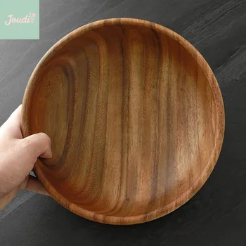 Joudi Large Set of Wooden Salad Bowls Teak Wood Serving Bowl with Bamboo Premium Quality Product