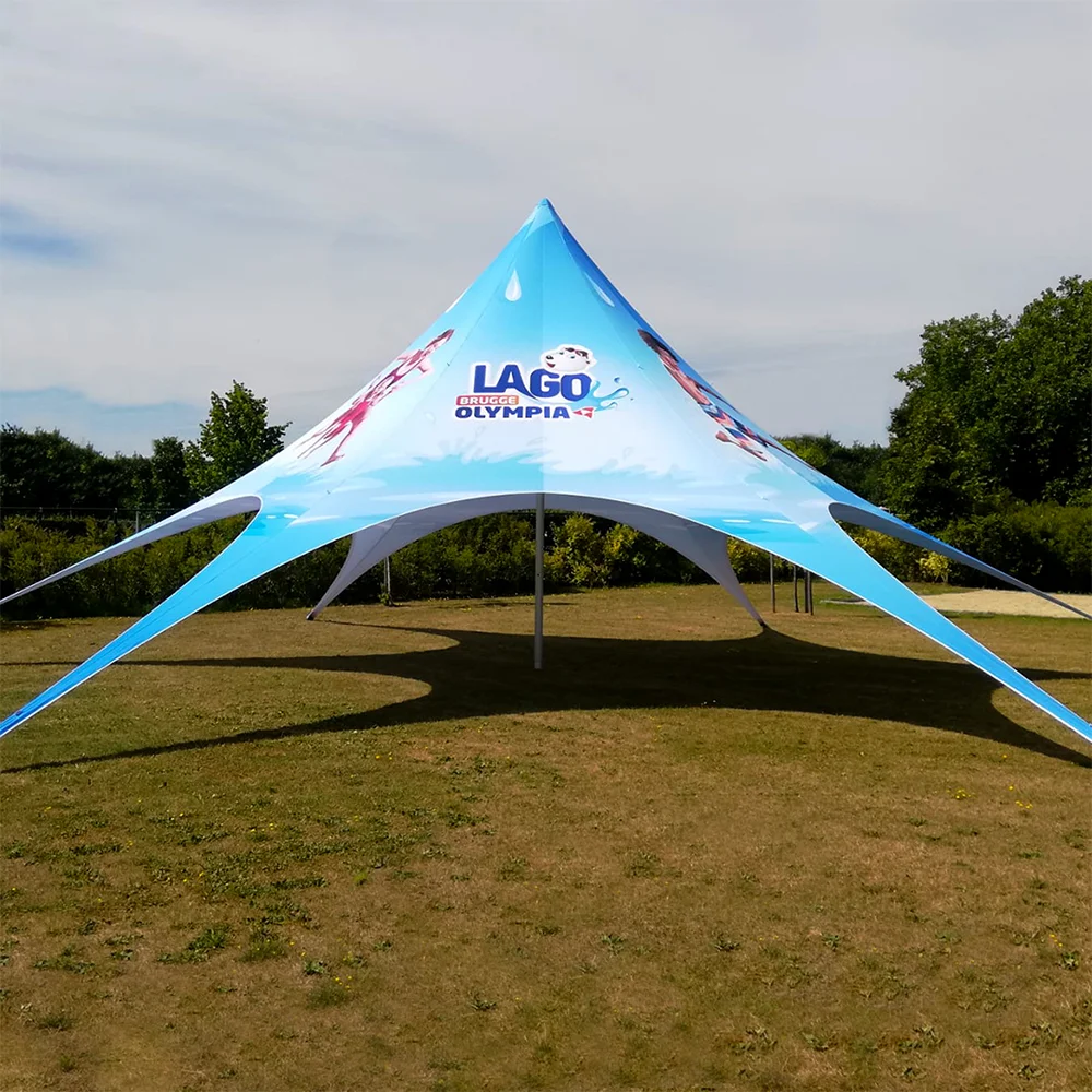Custom Thermal Transfer Digital All Print Single Pole Star Tent for Expedited Promotions Indoor/Outdoor Waterproof UV Protection