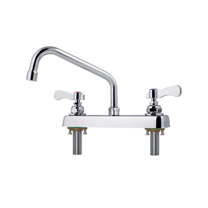 Hot Selling Modern Design Dual Handle Brass Water Tap Hot Cold Commercial Kitchen Sink Faucet for Application 2 Holes details