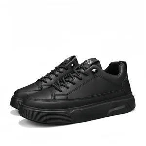 Men's Casual Sports Shoes, Fashionable Solid-color Genuine Leather Casual Shoes, Comfortable Walking Style Sports Shoes