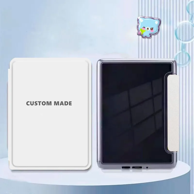 product for tablet cover case for kindle paperwhite 12 gen 2024 custom sublimation clear back hybrid strap leather case model-4