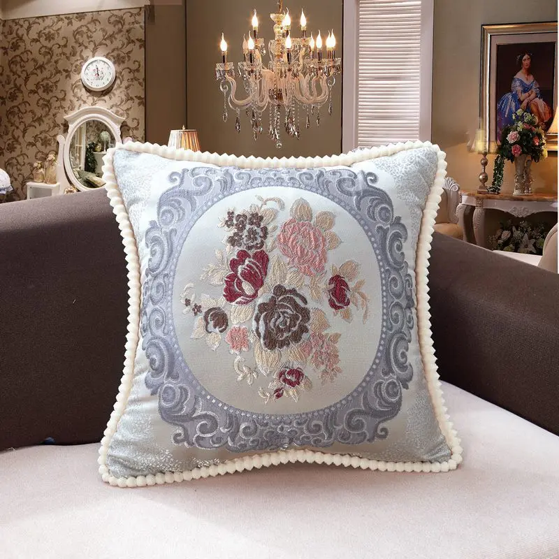 Aoyatex Chinese style series classical pillow lunch break sofa pillow embroidered headboard cushion wholesale court style manufacture