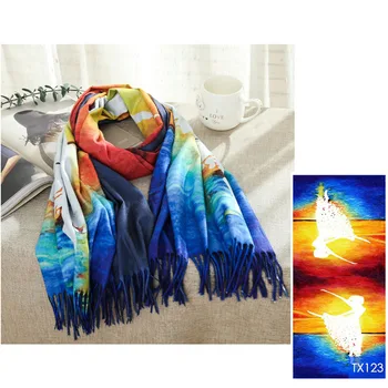 custom design winter wool scarf cheap long foulard scarf wholesale price