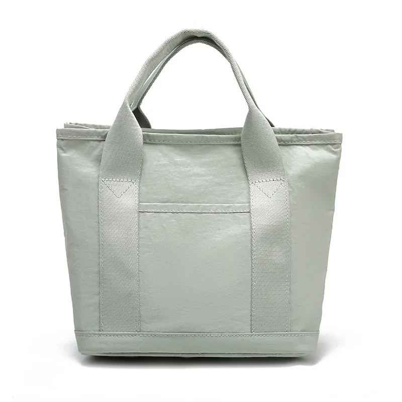 Simple Nylon Small Tote Bag Multi Compartment Inner Pockets Portable Women Daily Handbag Lunch Makeup Bag Custom Logo OEM ODM