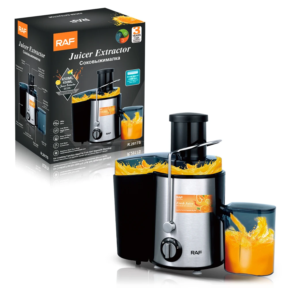 Extractor de jugo RAF Cabezal de herramienta de acero inoxidable de 1000W  con velocidad de motor de 18000RPM Capacidad de 450ML Bajo ruido y fácil de  limpiar| Alibaba.com