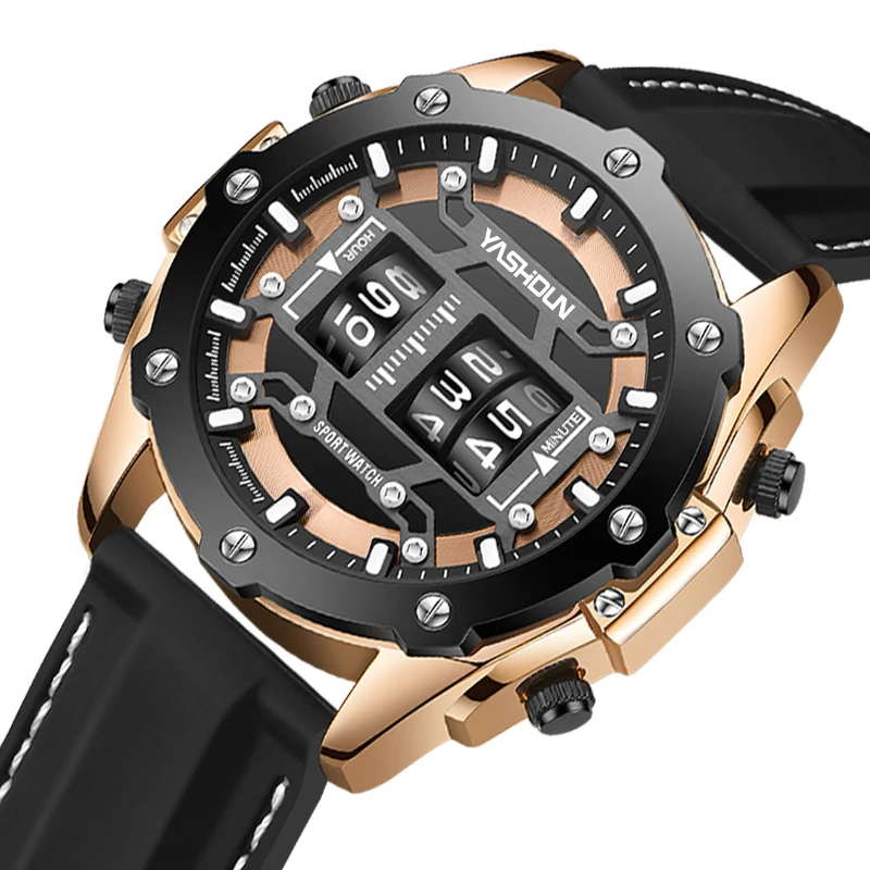 Trendy Personalized Multifunctional Men's Watch Sports Silicone Tape Waterproof Calendar Watch